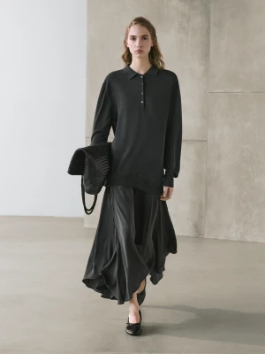 Dzianinowe Sukienka Polo - Ołowiany - - Massimo Dutti - Kobieta