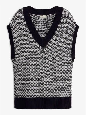 Dzianinowy bezrękawnik o kroju oversize BonPrix czarny