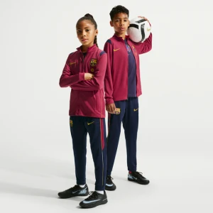 Dzianinowy dres piłkarski dla dużych dzieci Nike Dri-FIT FC Barcelona Academy Pro - Czerwony