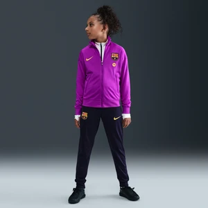 Dzianinowy dres piłkarski dla dużych dzieci Nike Dri-FIT FC Barcelona Strike - Fiolet