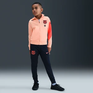 Dzianinowy dres piłkarski dla dużych dzieci Nike Dri-FIT Total 90 FC Barcelona Strike (wersja trzecia) - Pomarańczowy