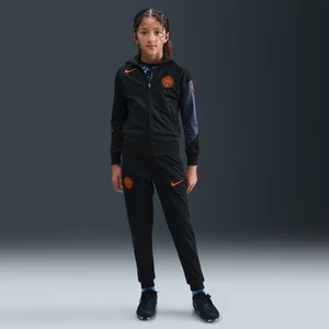 Dzianinowy dres piłkarski dla dużych dzieci Nike Dri-FIT Total 90 Inter Mediolan Strike (wersja trzecia) - Czerń