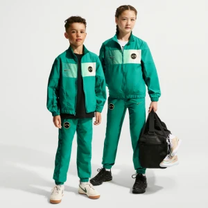 Dzianinowy dres piłkarski dla dużych dzieci Nike Kylian Mbappé - Zieleń