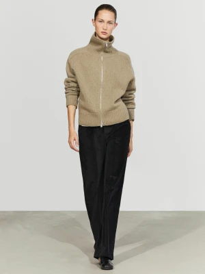 Dzianinowy Kardigan Ze 100% Wełny - Zielonkawy - Massimo Dutti - Female