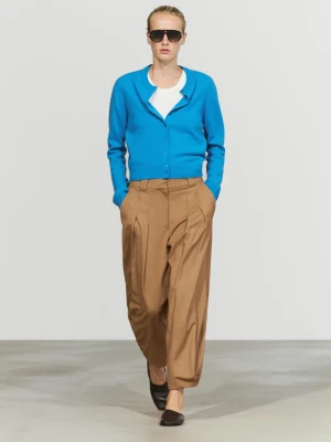 Dzianinowy Kardigan Z Ozdobnymi Guzikami - Turkusowy - Massimo Dutti - Female