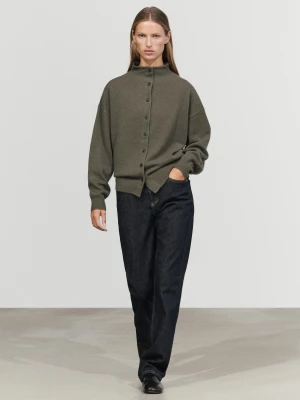 Dzianinowy Kardigan Ze 100% Kaszmiru - Zielony - Massimo Dutti - Female