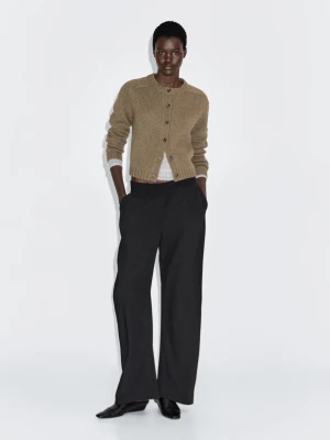 Dzianinowy Kardigan Ze 100% Wełny Z Rękawem Raglanowym - Jasnozielony - - Massimo Dutti - Female