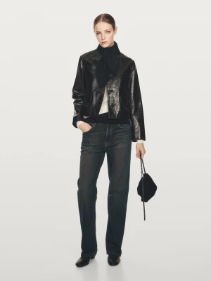 Dzianinowy Krawat Ze 100% Kaszmiru Z Kokardą - Czarny - - Massimo Dutti - Kobieta