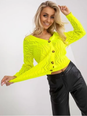 Dzianinowy sweter damski RUE PARIS żółty
