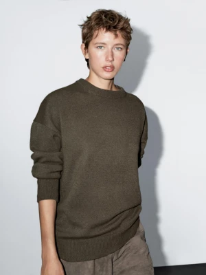 Dzianinowy Sweter Oversize Ze 100% Kaszmiru - Sprany - - Massimo Dutti - Kobieta