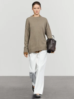 Dzianinowy Sweter Oversize Ze 100% Kaszmiru - Ziel Pop - Massimo Dutti - Female