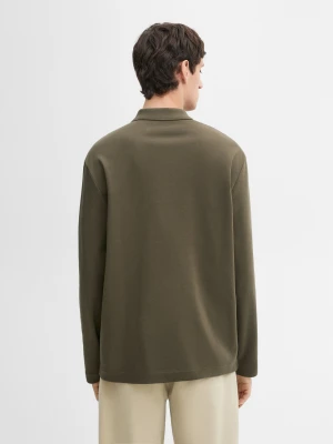 Dzianinowy Sweter Polo Z Bawełny - Khaki - - Massimo Dutti - Mężczyzna