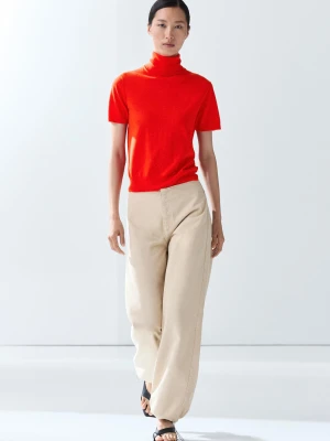 Dzianinowy Sweter Z Golfem - Pomarańczowy - Massimo Dutti - Female
