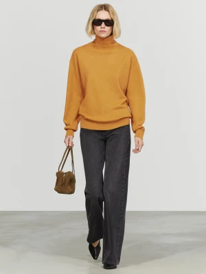 Sweter Z Kaszmiru Z Golfem - Oliwkowy - Massimo Dutti - Female