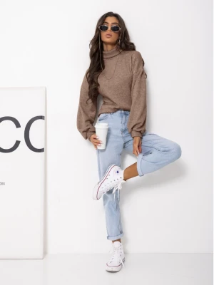 Dzianinowy sweter z golfem ZENARA - mocha mousse  magmac 