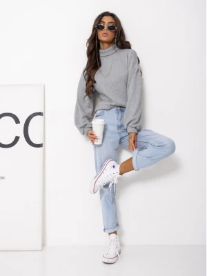 Dzianinowy sweter z golfem ZENARA - szary  magmac 