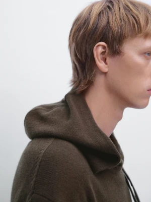 Dzianinowy Sweter Z Kapturem - Multicolor - - Massimo Dutti - Mężczyzna