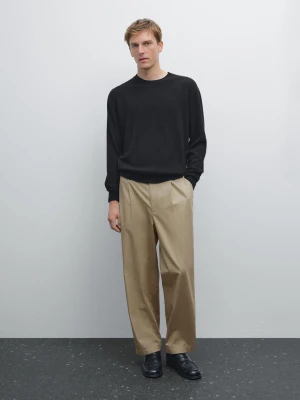 Dzianinowy Sweter Z Kaszmiru Z Okrągłym Dekoltem - Czarny - - Massimo Dutti - Mężczyzna