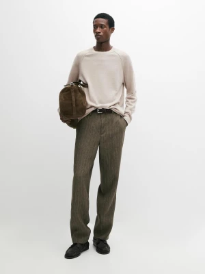 Zdjęcie produktu Dzianinowy Sweter Z Lnu Z Okrągłym Dekoltem - Beżowy - - Massimo Dutti - Mężczyzna