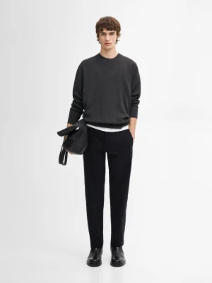 Zdjęcie produktu Dzianinowy Sweter Z Mieszanki Bawełny - Szary - - Massimo Dutti - Mężczyzna