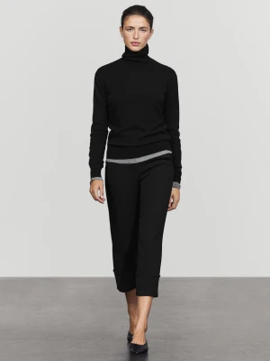 Dzianinowy Sweter Z Mieszanki Wełny Z Golfem - Czarny - Massimo Dutti - Female