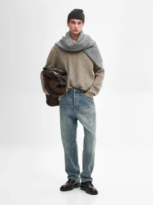 Zdjęcie produktu Dzianinowy Sweter Z Muliny Z Mieszanki Wełny - Norkowy - - Massimo Dutti - Mężczyzna