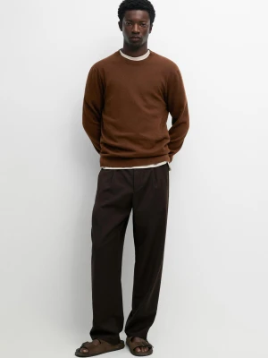 Zdjęcie produktu Dzianinowy Sweter Z Okrągłym Dekoltem Z Bawełny I Wełny - Multicolor - - Massimo Dutti - Mężczyzna