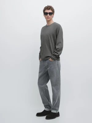 Zdjęcie produktu Sweter Ze 100% Bawełny Z Okrągłym Dekoltem - Szary Średni - - Massimo Dutti - Mężczyzna