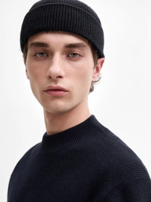 Dzianinowy Sweter Z Półgolfem - Granatowy - - Massimo Dutti - Mężczyzna