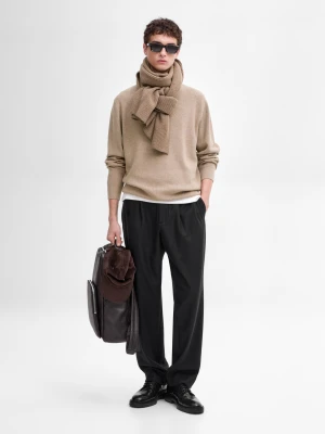 Dzianinowy Sweter Z Półgolfem - Norkowy - - Massimo Dutti - Mężczyzna