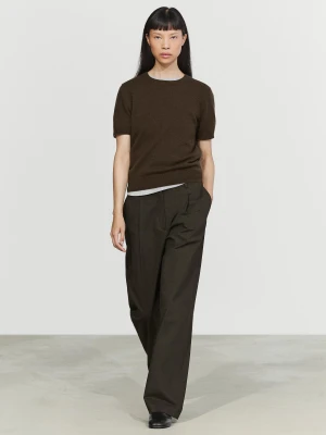 Dzianinowy Sweter Ze 100% Kaszmiru Z Okrągłym Dekoltem - Brązowy - Massimo Dutti - Female