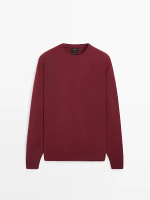 Zdjęcie produktu Dzianinowy Sweter Ze 100% Wełny - Czerwony - - Massimo Dutti - Mężczyzna