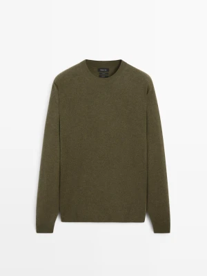 Zdjęcie produktu Dzianinowy Sweter Ze 100% Wełny - Ziel Pop - - Massimo Dutti - Mężczyzna
