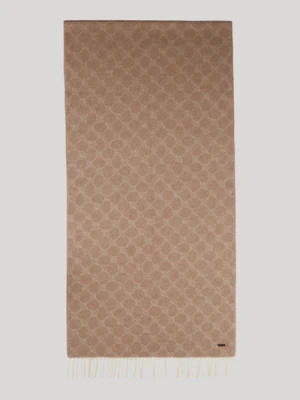 Dzianinowy szal Fabio w jasnobrązowym kolorze, ze wzorem Joop