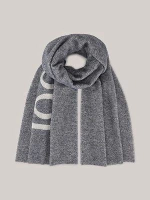 Dzianinowy szal w kolorze granatowym ze wzorem Joop