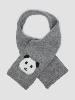 Dzianinowy szalik unisex z motywem pandy s.Oliver