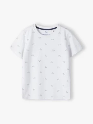 Dzianinowy t-shirt dla chłopca biały - Max&Mia Max & Mia by 5.10.15.