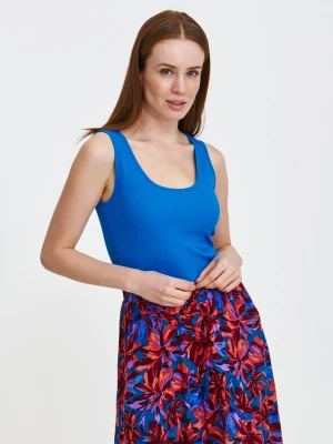 Dzianinowy top na ramiączkach w kolorze niebieskim Top Secret