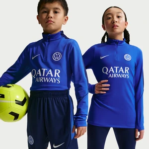 Dzianinowy top piłkarski dla dużych dzieci Nike Dri-FIT Inter Mediolan Strike - Niebieski