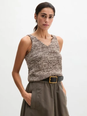 Dzianinowy top slim Marc O'Polo hnědá