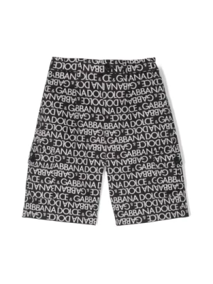 Dzieci Czarne Cargo Bermuda Shorts Dolce & Gabbana