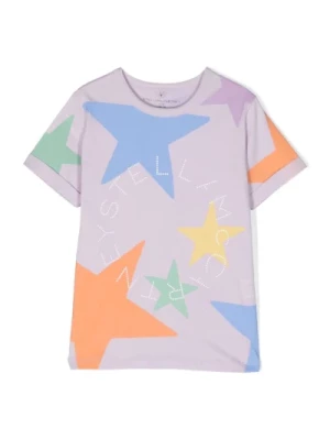 Dzieci Liliowy T-shirt z nadrukiem gwiazd Stella McCartney