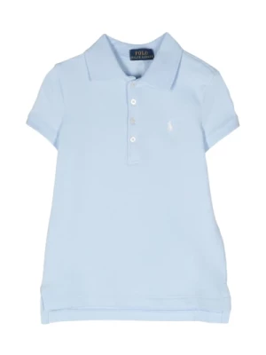 Dziecięca bawełniana koszulka polo - Błękit nieba Ralph Lauren
