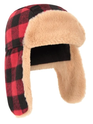 Dziecięca czapka uszatka Gingham Trapper - Red Mountain Warehouse