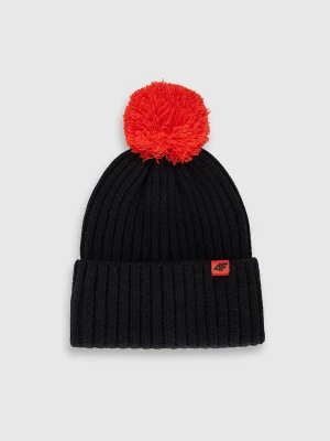Dziecięca czapka z pomponem 4F 4FJRAW25ACAPU0745 - czarna 4F JUNIOR