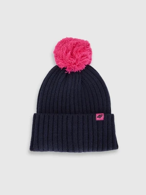 Dziecięca czapka z pomponem 4F 4FJRAW25ACAPU0745 - granatowa 4F JUNIOR