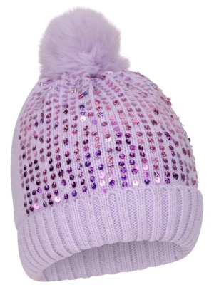 Dziecięca czapka z pomponem podszyta polarem z cekinami - Purple Mountain Warehouse