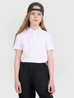 Dziecięca koszulka polo 4F 4FJWMM00TPTSU513 - biała 4F JUNIOR