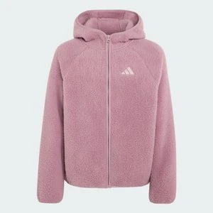 Dziecięca kurtka polarowa z kapturem i suwakiem na całej długości Terrex Xploric Adidas