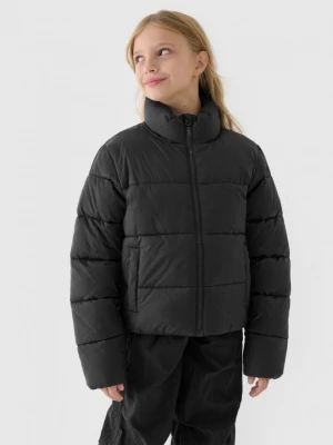 Dziecięca kurtka puchowa pikowana 4F 4FJRAW24TDJAU668 - czarna 4F JUNIOR